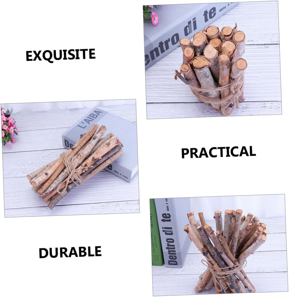 40pcs Birch Branches for Decor Natural Logs for Centerpieces Fake Fireplace Logs for Home Decor