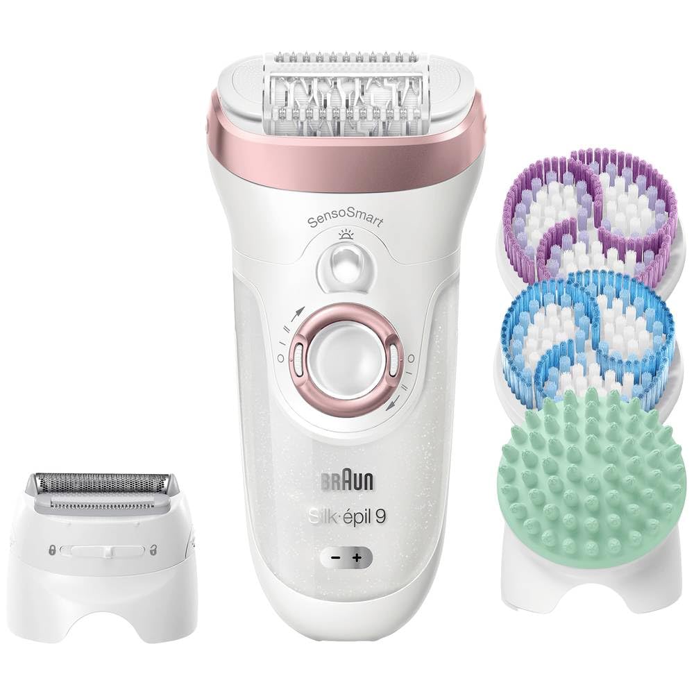 Braun Silk-épil 9 9/990 SkinSpa SensoSmart Epilatore Donna Oro Rosa senza Fili con Sistema Wet&Dry di Epilazione, Esfoliazione e Cura Della Pelle 4-In-1 e 13 Accessori, Idea Regalo San Valentino