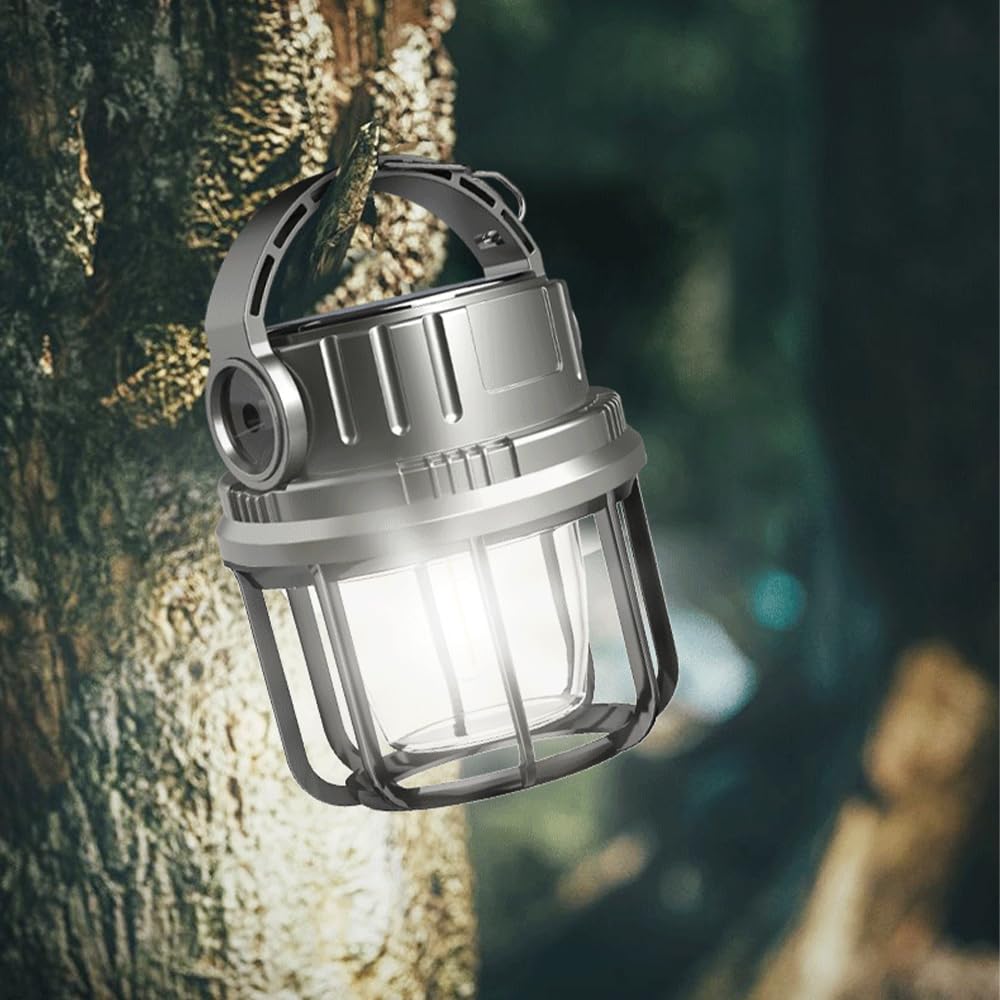 GJB Camping Lantern, Hanging Lanterns with Sloar Panel and 3 Light