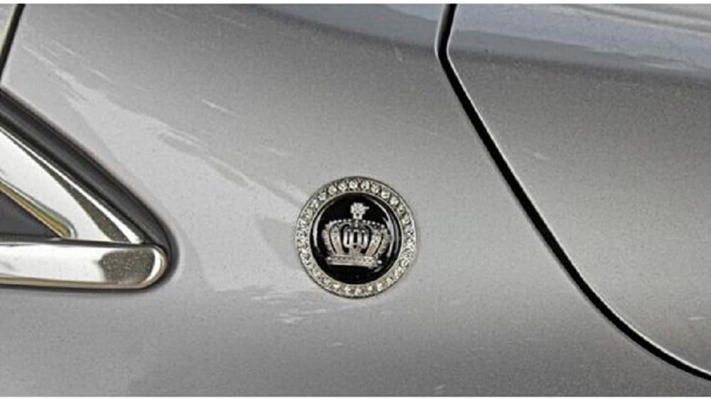 Amazon I Become Free クラウン 王冠 エンブレム シルバー ドレスアップ エンブレム 車 バイク