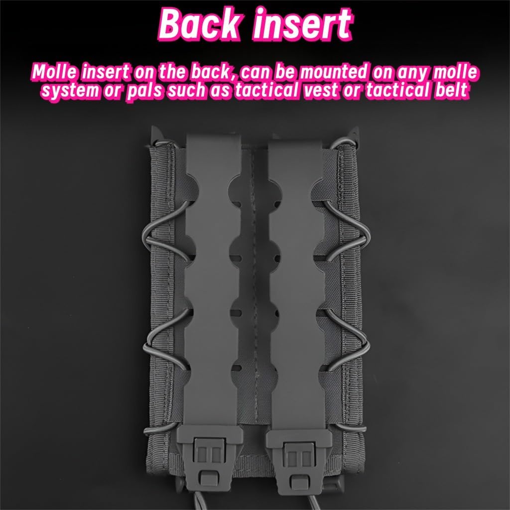 Long Dual Quick-Draw Pouch, MOLLE Compatible Nylon Bag - 10x16cm, 0.13kg For Team Activities, Tactical Games, Movie Props