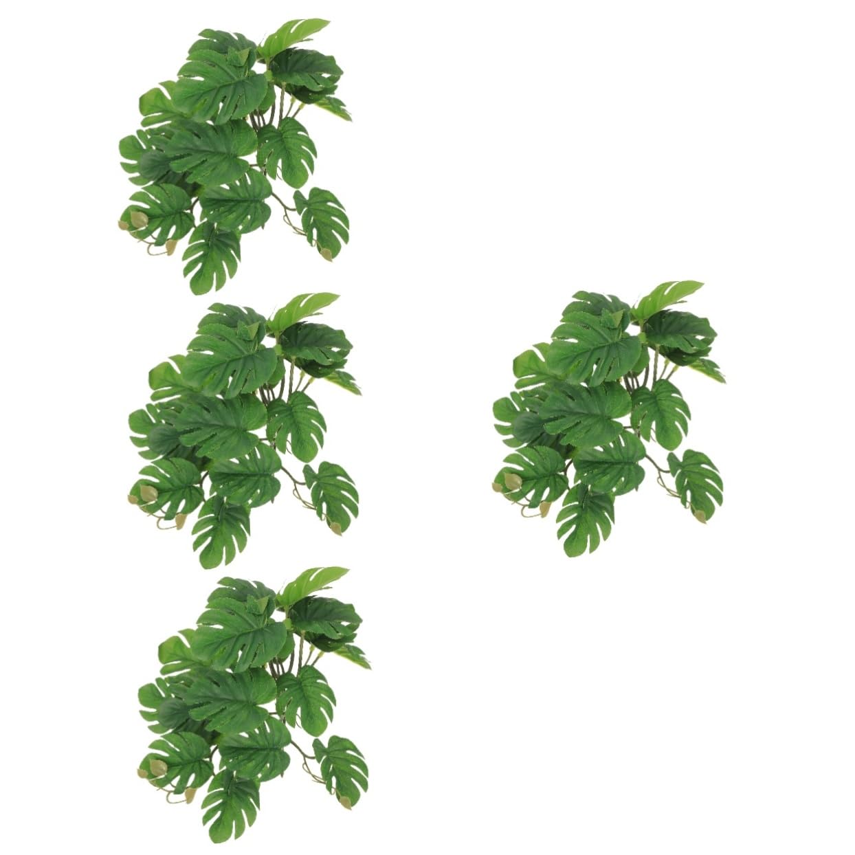 Sosoport 4piezas Terrario De Plantas Artificiales Decorativas para Reptiles Adornos De Simulación Realista para Acuarios y Terrarios Decoración De Hábitats De Reptiles y Peces De Pared