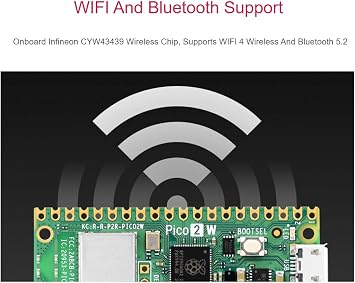 Colourful Pre-Soldered Raspberry Pi Pico 2 W with Header RP2350 Microcontroller Board Mini Board Based on Official RP2350 Chip,Supports WIFI and Bluetooth