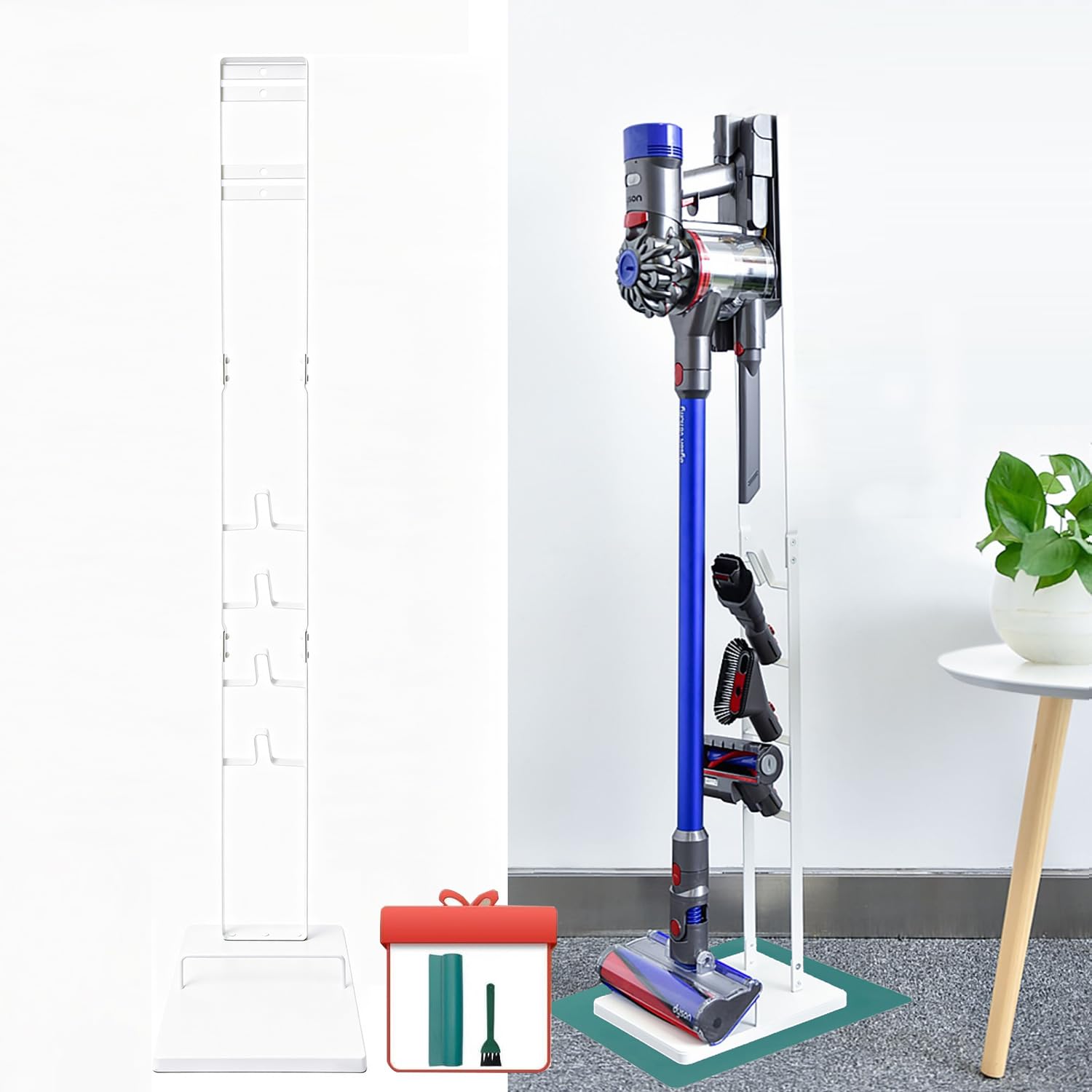 Photo 1 of [MISSING PARTS] EZ SPARES Vacuum Stand Docking Storage Station,Compatible with Dys V6 V7 V8 V10 V11 V15 DC30 DC31 DC34 DC35 DC58 DC59 DC62 Cordless Vacuum Cleaners,Stable Metal Storage Bracket Holder(White)