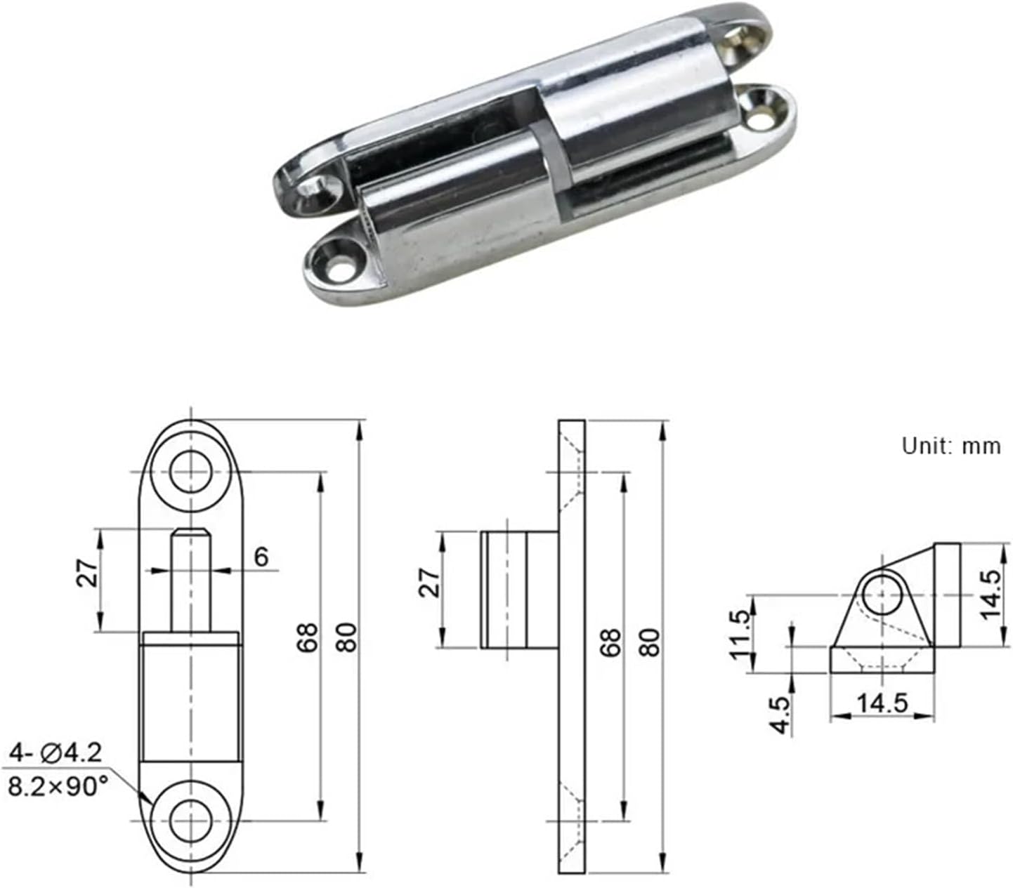 Detachable ZincAlloy Corner Insert Hinge for Industrial Machinery Equipment Cabinet Door 1Pcs(80mm)