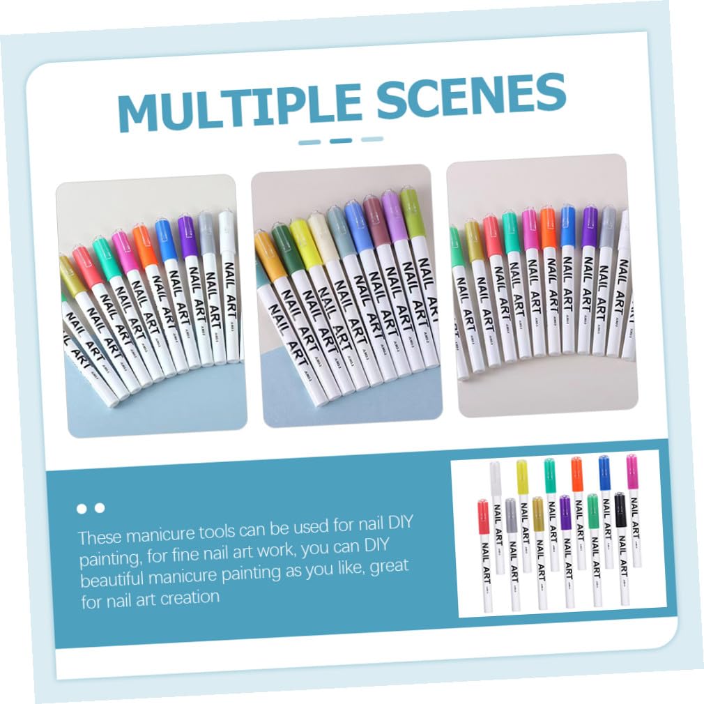 PartyKindom Girl Nail Painting Tool Girl Manicure Pen Nail Art Painting Pen for Diy