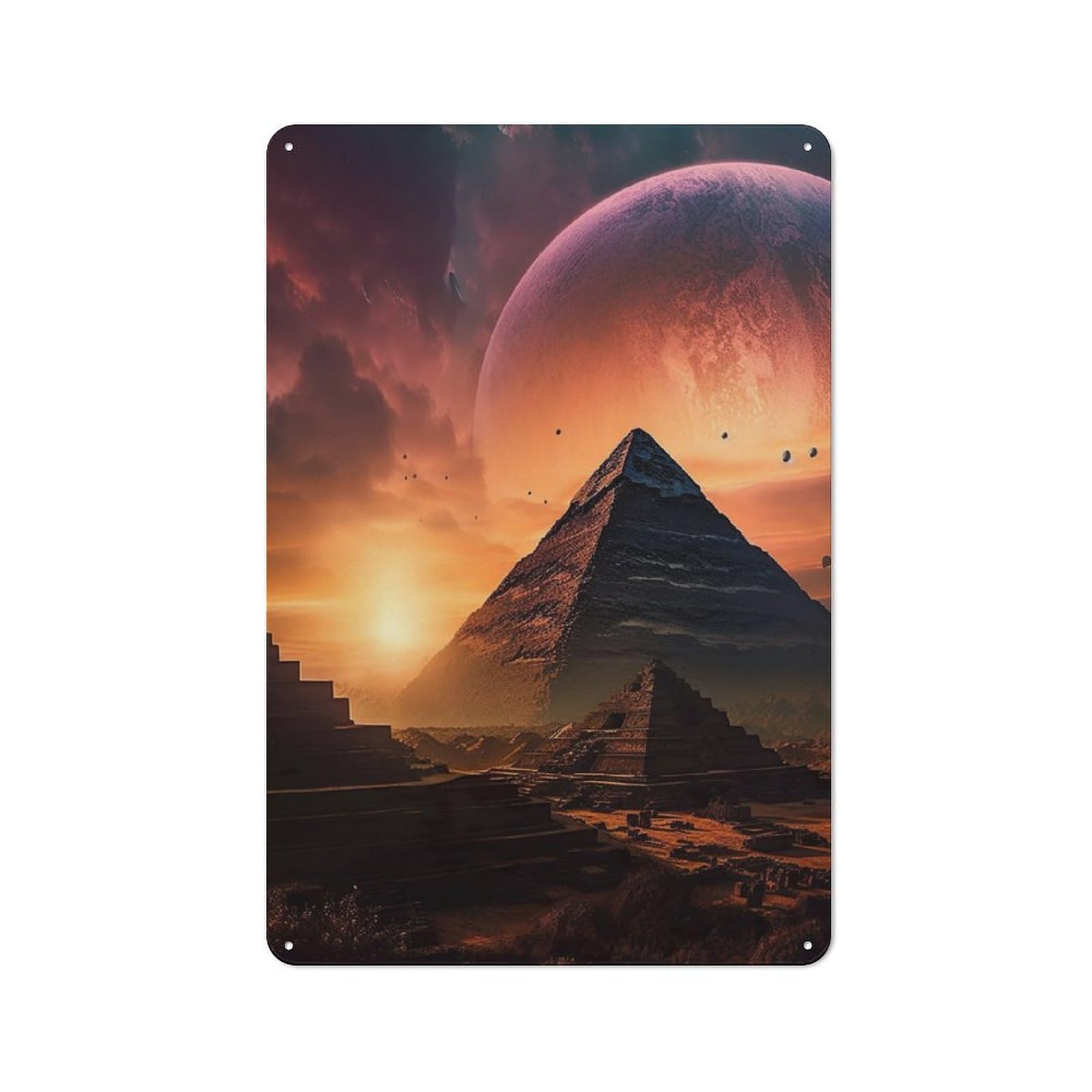 Junmoney Egypt Space Desert Nostalgic Decorative Tin Plaque 30X20cm Featuring Classic Pub Decor For Cafe, Pub, Workshop Or Home Bar