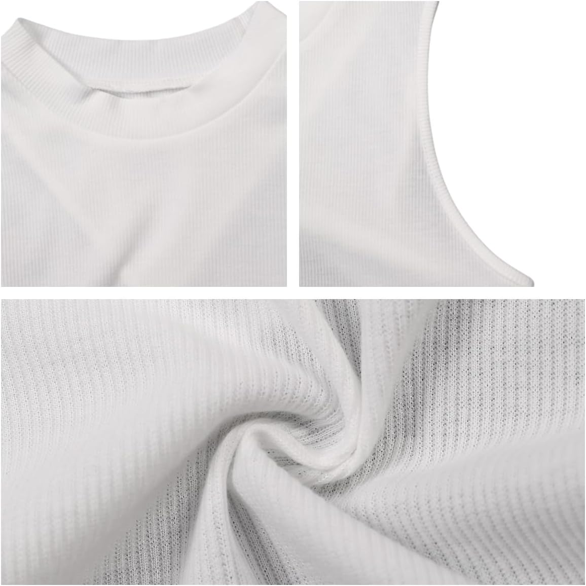 Remidoo Women's Casual Sleeveless Crewneck Ribbed Knit Tie Back Crop Tank Top - Image 5