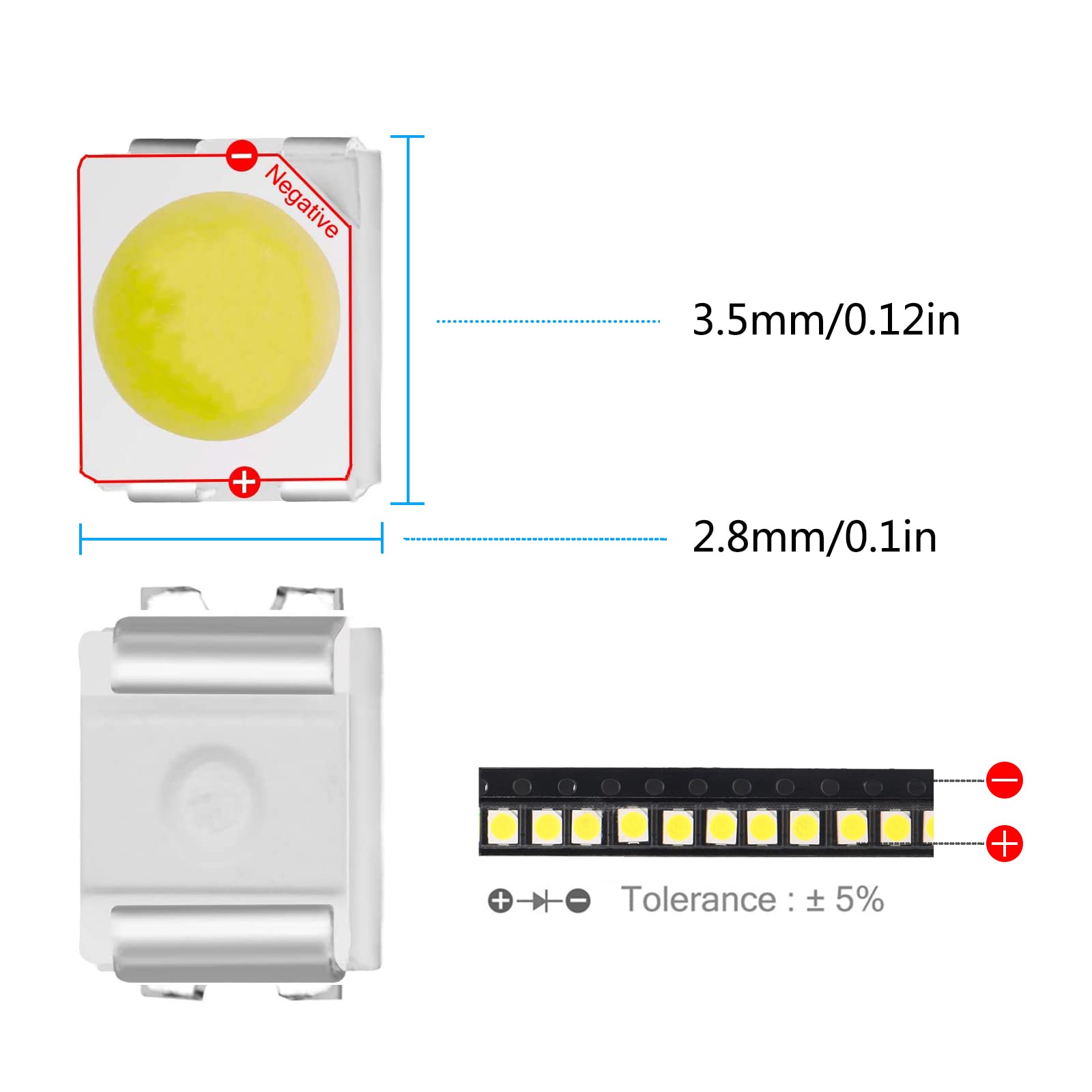 Amazon.com: Coliao 200pcs 3528(1210) White SMD LED Diode Lights
