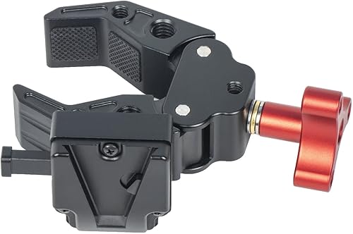 Came-TV - Abrazadera de batería con montaje en V y adaptador de estructura sólida y ángulo abierto grande con orificios para tornillos de 14 y 38