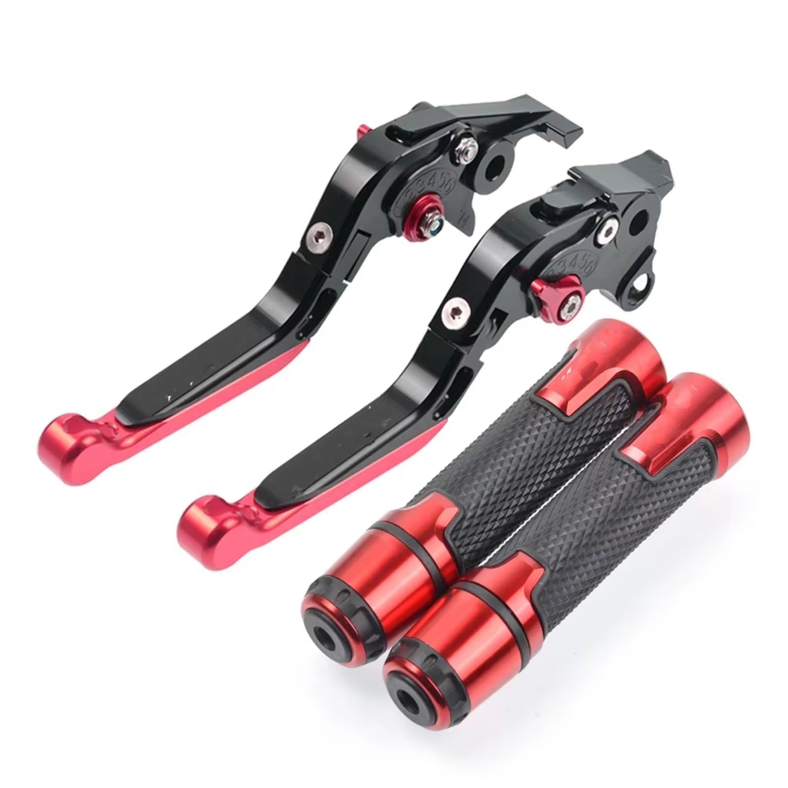 Naojino Brake Clutch Levers Compatible with Suzuki for Hayabusa for GSXR1300 for GSX1300R 1999-2007 2006 2005 Motorcycle Adjustable Brake Clutch Levers Handlebar Grips(Red)