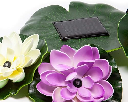 Vista 2 de Beckett Corporation Luces solares de lirio para estanque