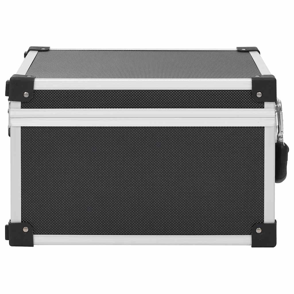Custodia per 40 CD in alluminio ABS nero, con serratura e 2 chiavi