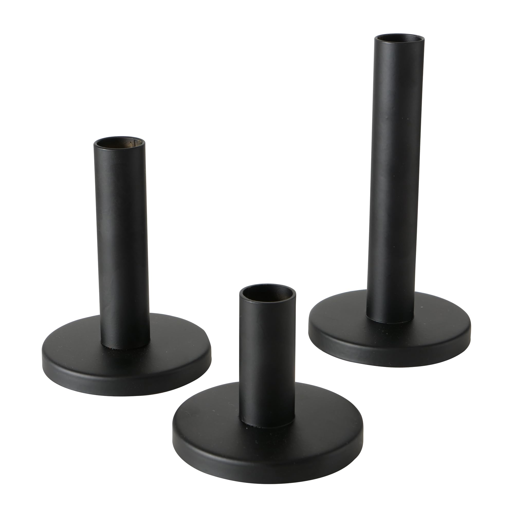 Boltze Malko 2004618 Candlestick Set of 3 Black Iron Modern Design for Taper Candles Candleholders Candle Accessories