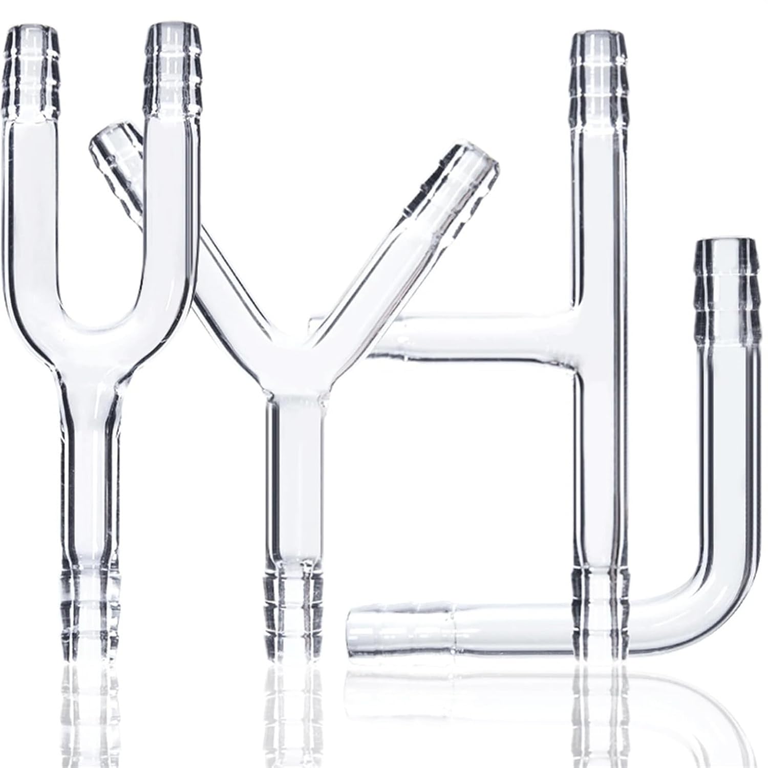 L U Y T Shape 2 3 Ways Hose Barb Or Straight Glass Pipe Fitting Connector Labrotary Glassware Experiment(T Shape Tube)