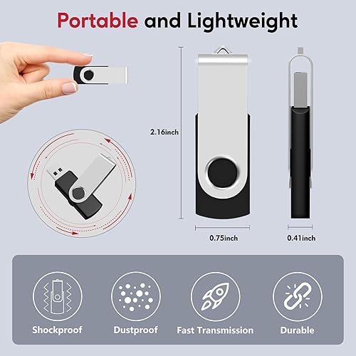 Miniatura 3 de AreTop Paquete de 100 unidades flash USB de 512 MB, USB2.0 premium, paquete de 100 unidades de memoria USB pendrive a granel (paquete de 100