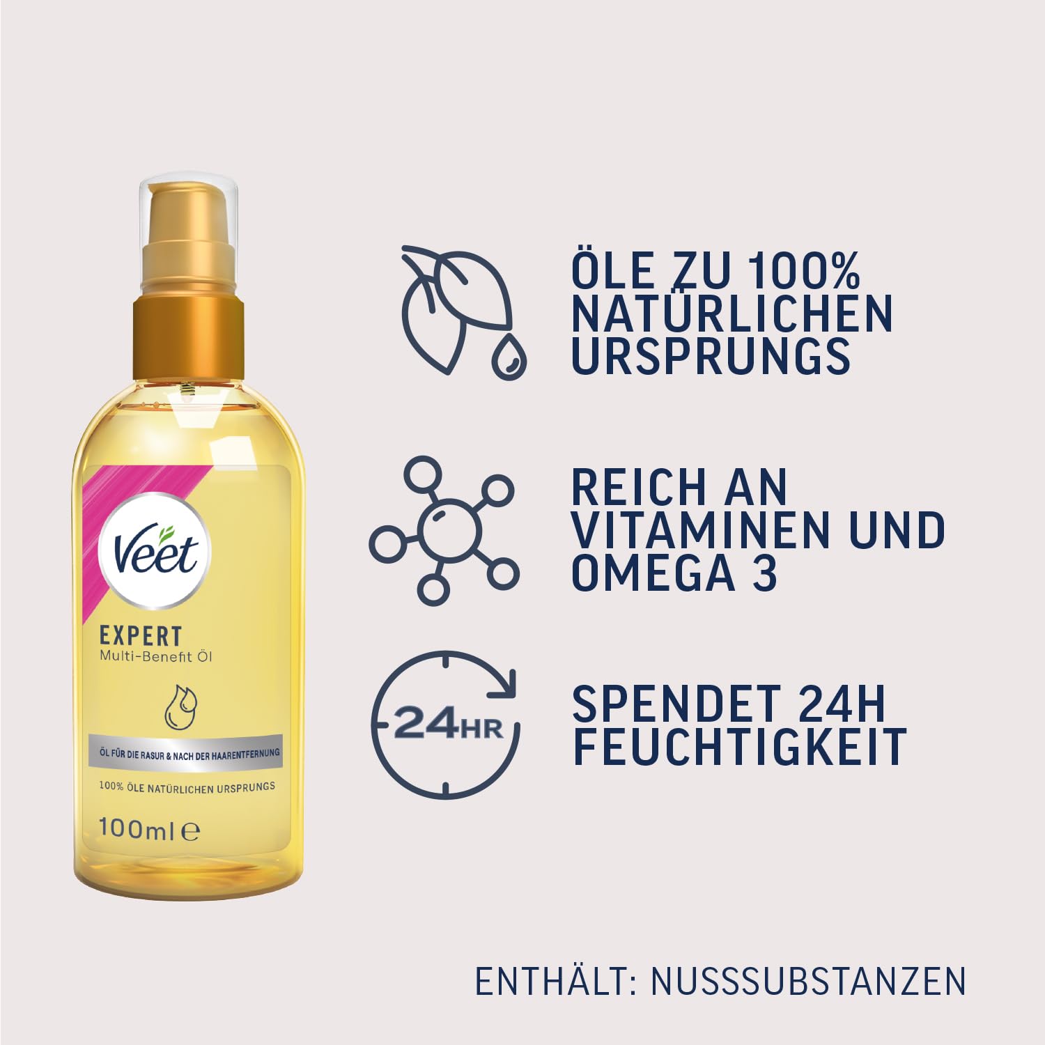 Veet Men Intimate Trimmer + Veet Multi-Benefit Pflegeöl – Intimrasur & Hautpflege Bundle für Männer – 100 ml Öl mit Vitaminen & Omega 3