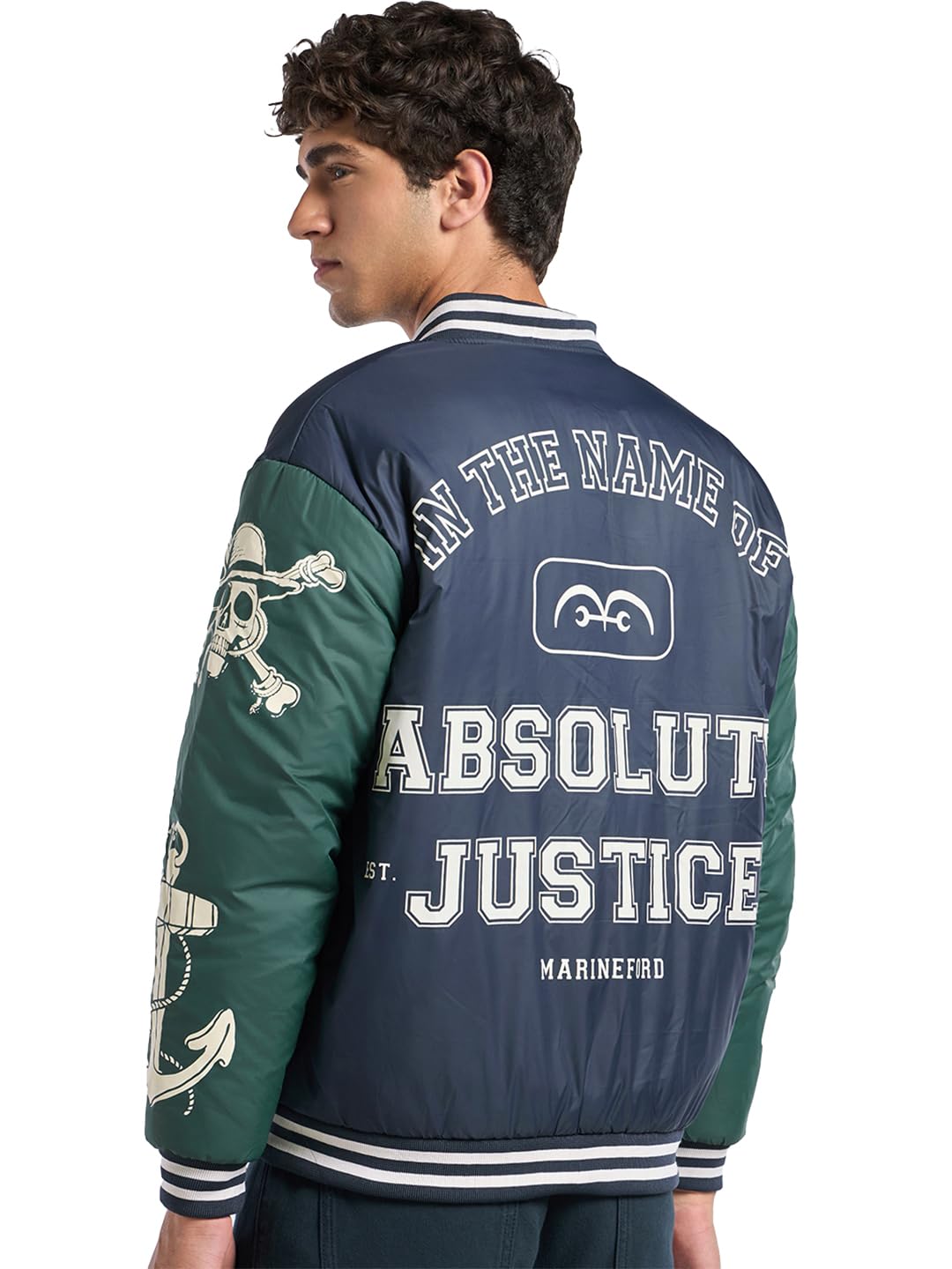 bewakoof X One Piece Men's Nylon Oversized Fit Puffer Jacket | Jacket for Men Winter Wear-picture-35