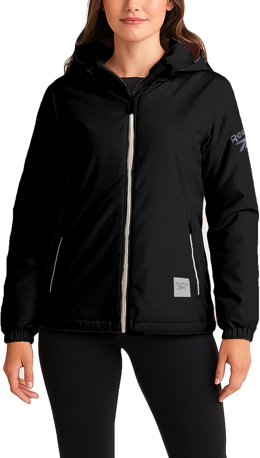 Reebok Womens Windbreaker Jacket - Lightweight Wind Water Resistant Insulated Zip Up Jackets for Women with Pockets & Hood