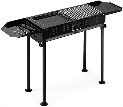 DYRABREST Portable Charcoal Grill Outdoor Folding Barbecue Grill Stainless Steel Lamb Skewer Grill Collapsible Camping Grill for Garden Backyard Outdoor Grilling Camping Hiking Picnics