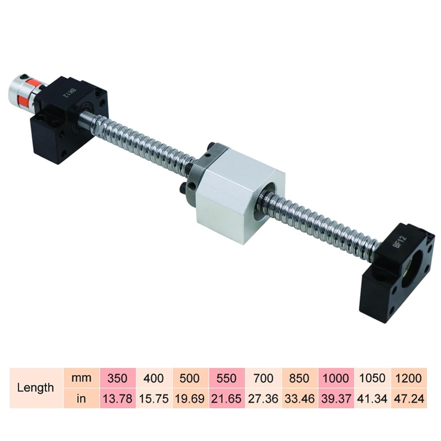Linear Motion Ball Screw Machine Parts SFU1605 Ball Screw Kit 350mm-1200mm 1605+Nut Housing DSG16 BK12 BF12+ Coupling+Ball Nut End Machined(700mm kit)