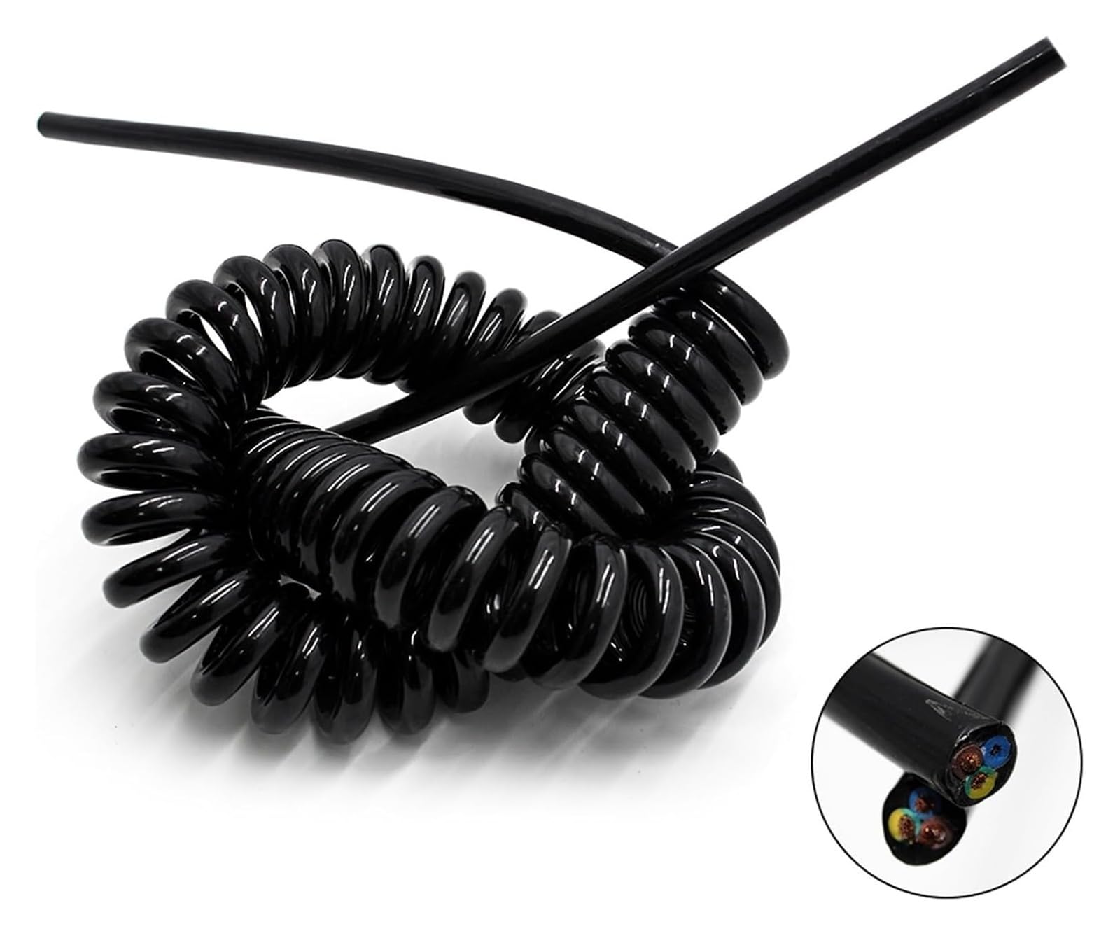 Cable telefónico Cable flexible de resorte en espiral de 1,2 metros con retracción automática, cable de tensión de 2 a 4 núcleos, conector de 0,5 mm² (0,75 milímetros cuadrados)(2 Core,0.3mm 22AWG)