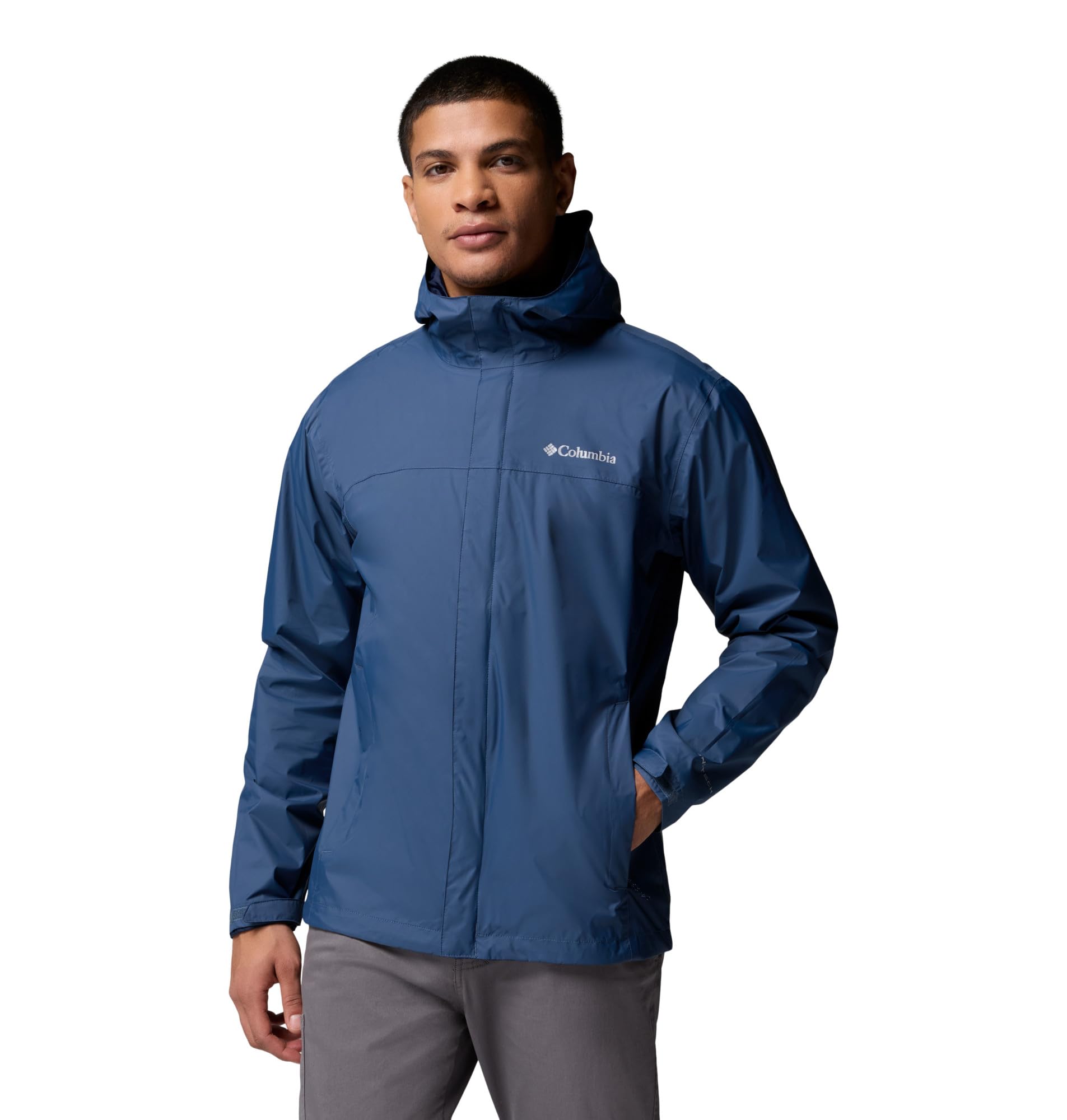 Columbia Watertight II - Chaqueta impermeable para hombre, azul oscuro (Dark Mountain), talla L