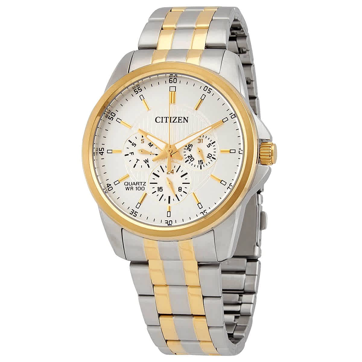 Citizen Mens Stainless Steel Chronograph Quartz Silver Dial Analog Watch Ag8344-57B, Band Color:Two-Tone (B00UCQFWT6) Amazon Price History, Amazon Price Tracker