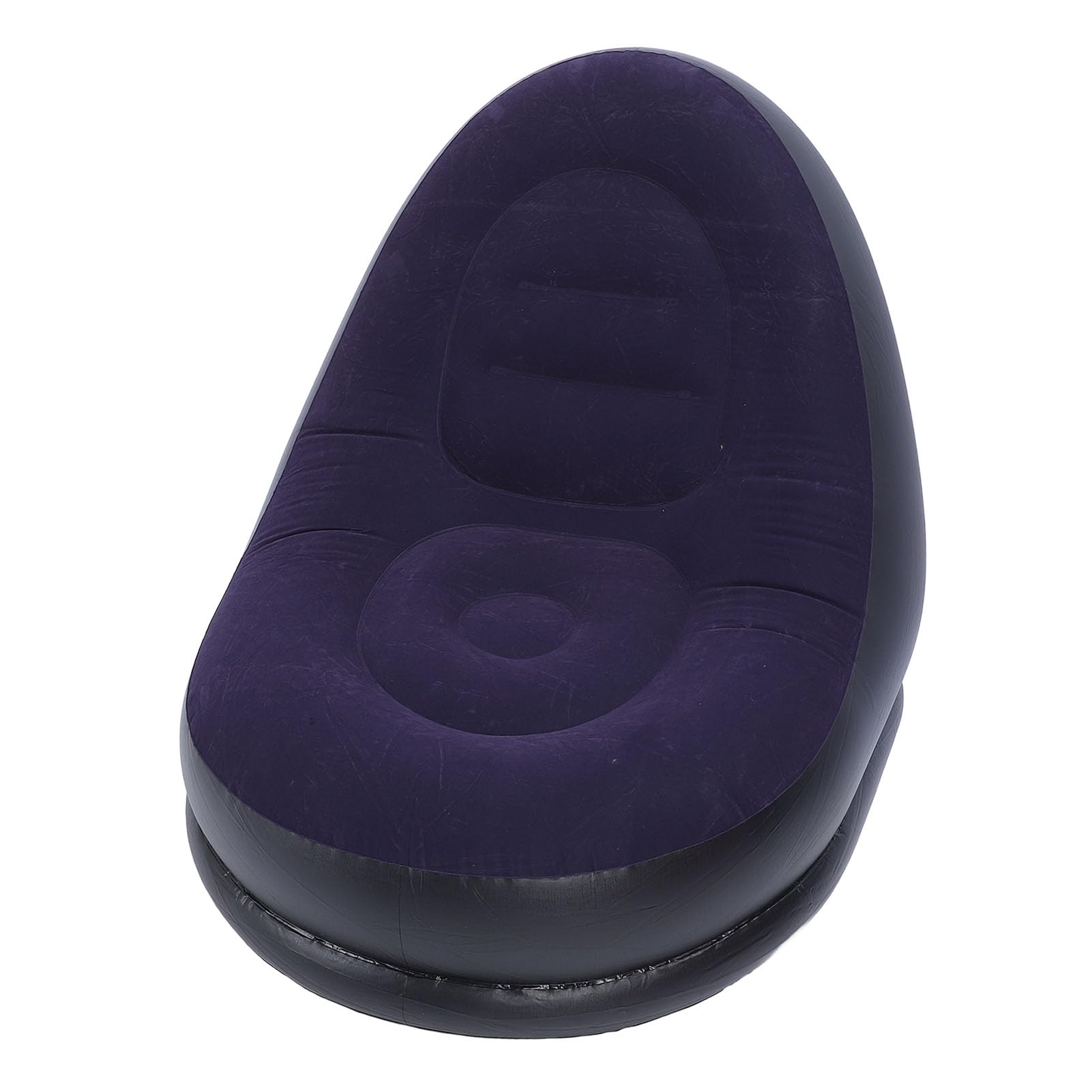 ciciglow Canapé Gonflable, Chaise Longue Gonflable avec Repose-Pieds, Charge de 100 Kg, Flocage Doux, Chaise Longue Gonflable pour Salon, Voyage en Plein Air (Bleu foncé)