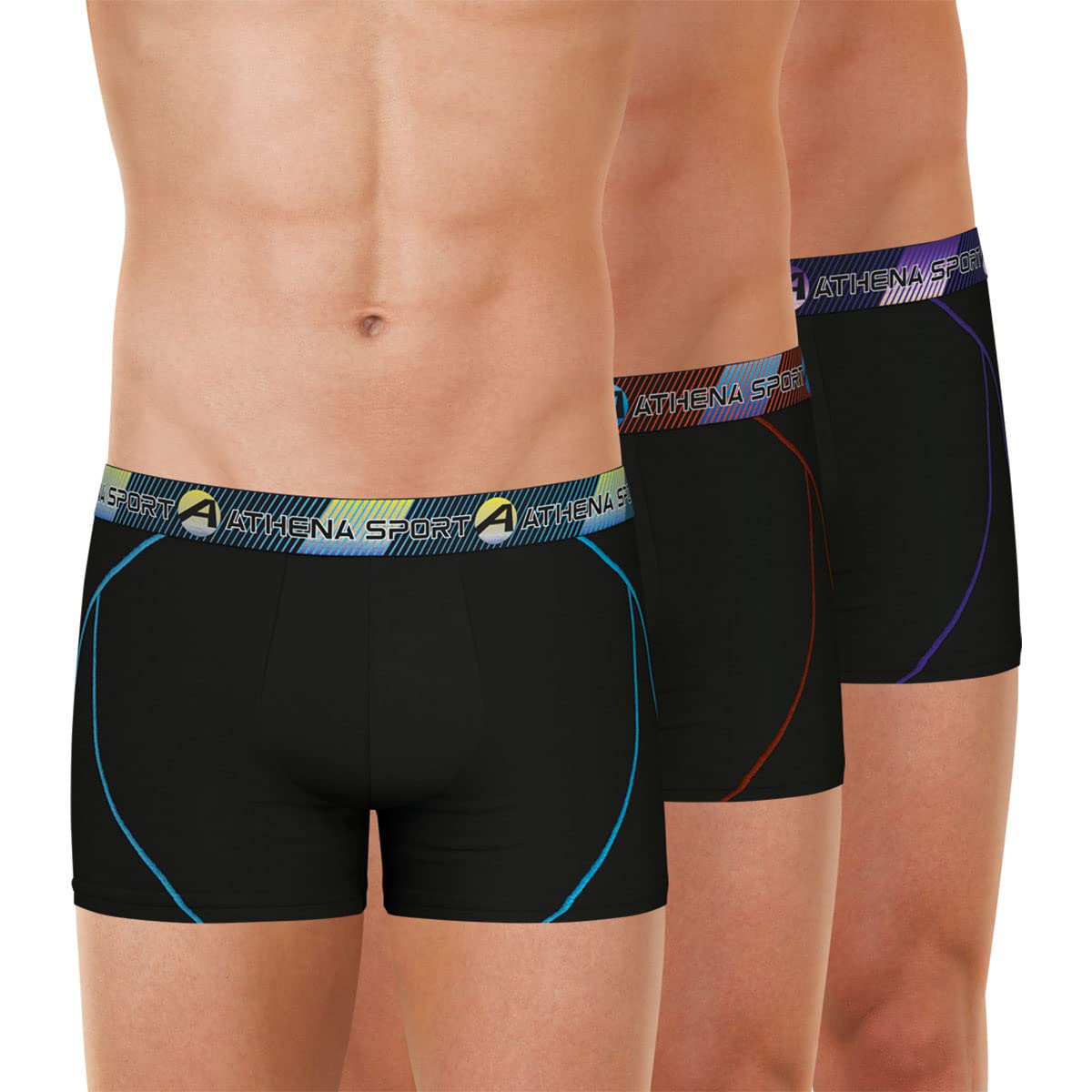 Athena Pack Of 3 Training Hipsters Men's Black Extra Large