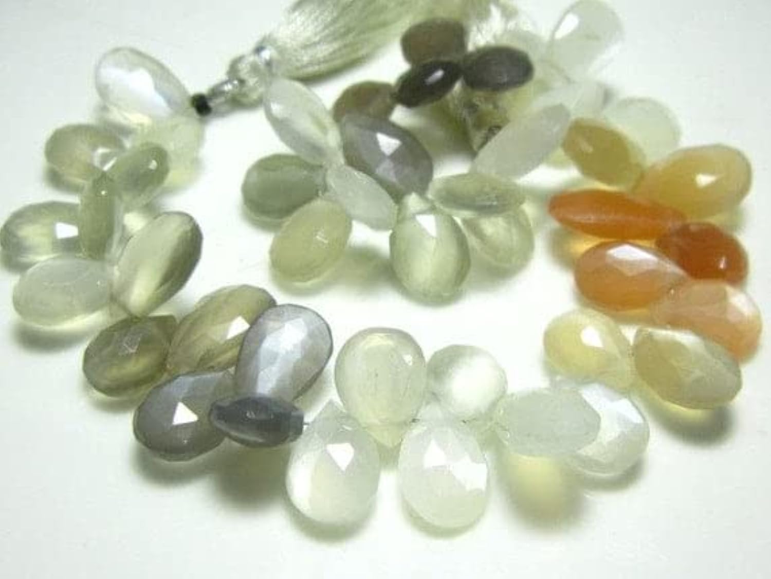 Multi Moonstone Faceted Pear Briolettes de qualité AAA pour la haute joaillerie créative
