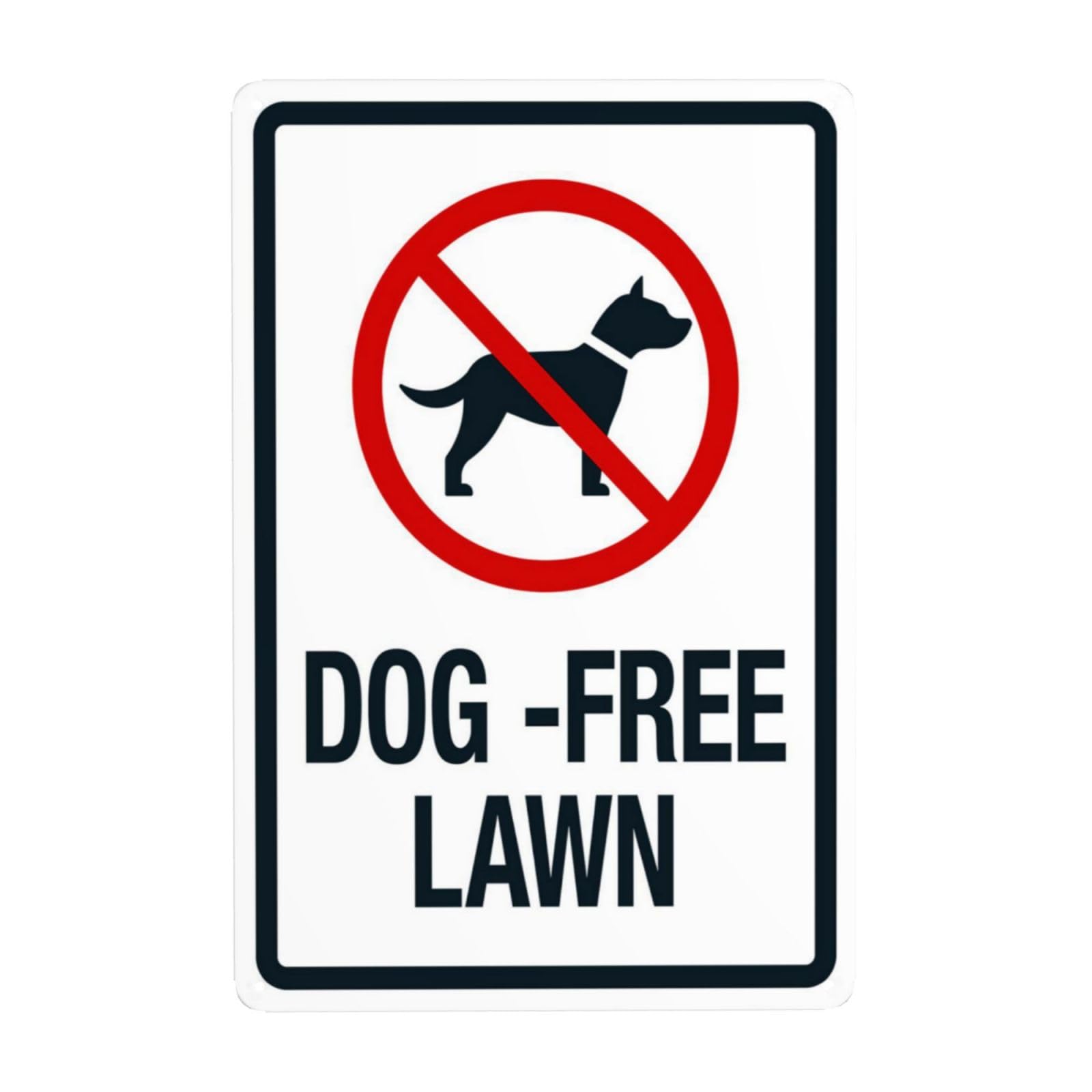 Dog-Free Lawn, No Pets Allowed Vintage Metal Yard Warning Sign 12x8 Inch