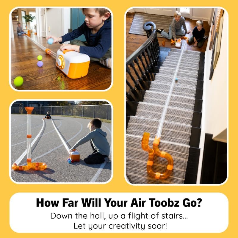 Fat Brain Toys Air Toobz Mega Run Distance Kit, DIY Accessory for Expanding Build-and-Play Possibilities, for Kids, Tweens, Teens Ages 6 and Up