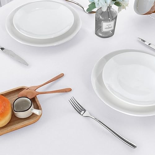 Miniatura 8 de sancua - Paquete de 2 manteles redondos de poliéster, de 60 pulgadas, resistentes a las manchas y a las arrugas, lavables, para la mesa del comedor,