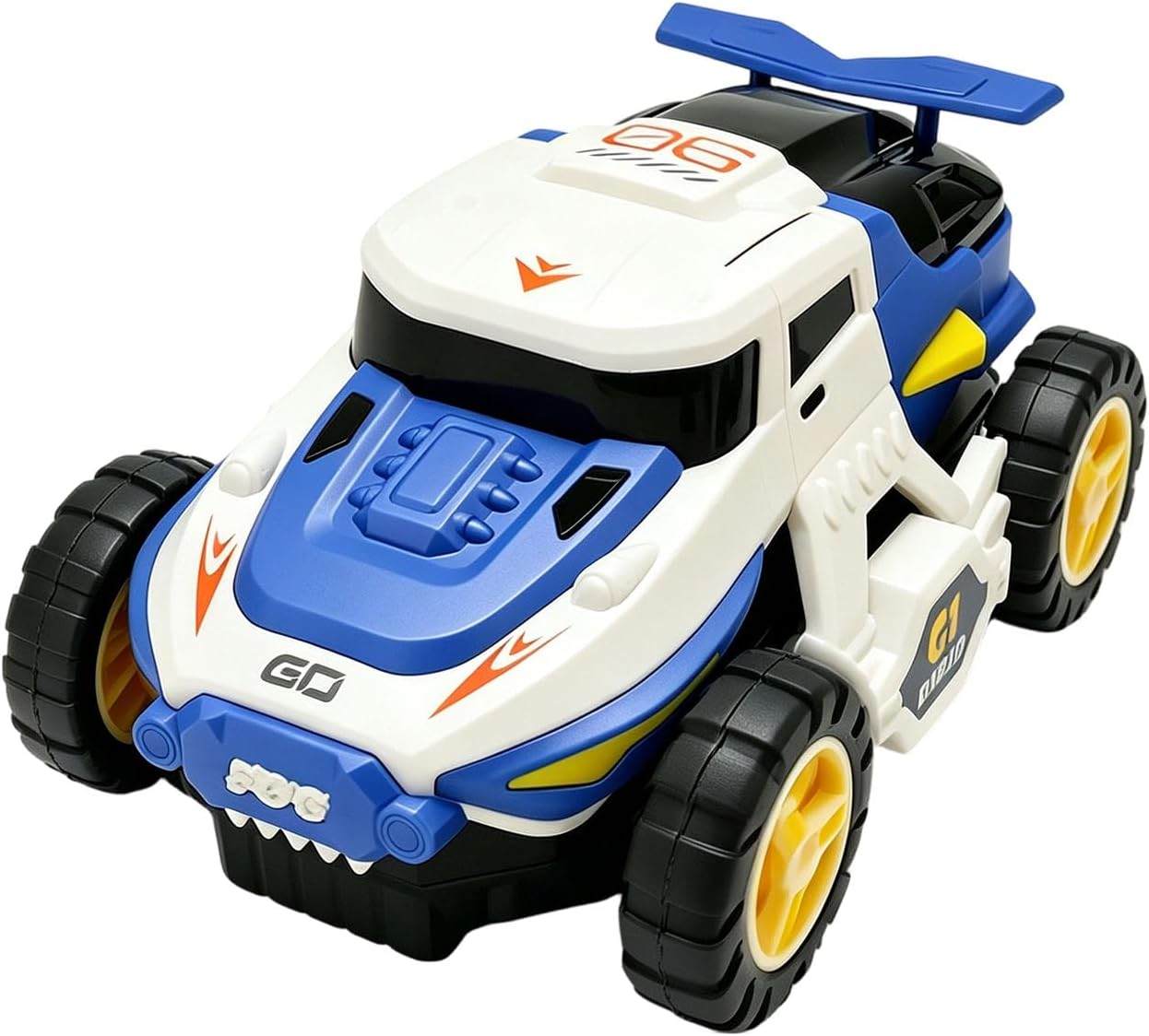 Transforming Toy Car Automatic Change Motion, 360 Rotating Stunt Action, Light Up Effects, Indoor Family Activity Vehicl