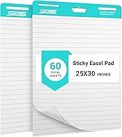 Vista 11 de Almohadilla de Caballete Adhesiva con Líneas, 25 x 30 pulgadas, Papel de Rotafolio, Papel de Gráfico Adhesivo para Maestros, Papel de Caballete