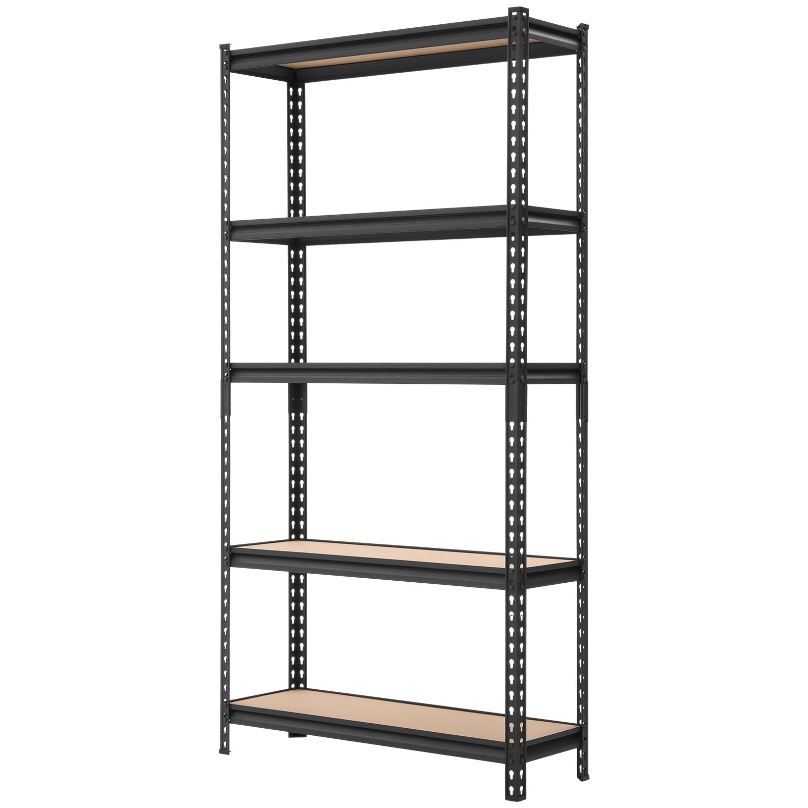 VEVOR Estantería Almacenaje Metálica de 5 Niveles 923 x 309 x 1813 mm, Estantería Multiusos Altura Ajustable, Capacidad 1360 kg en Total con Estructura de Acero para Garaje Sótano Trastero Dormitorio