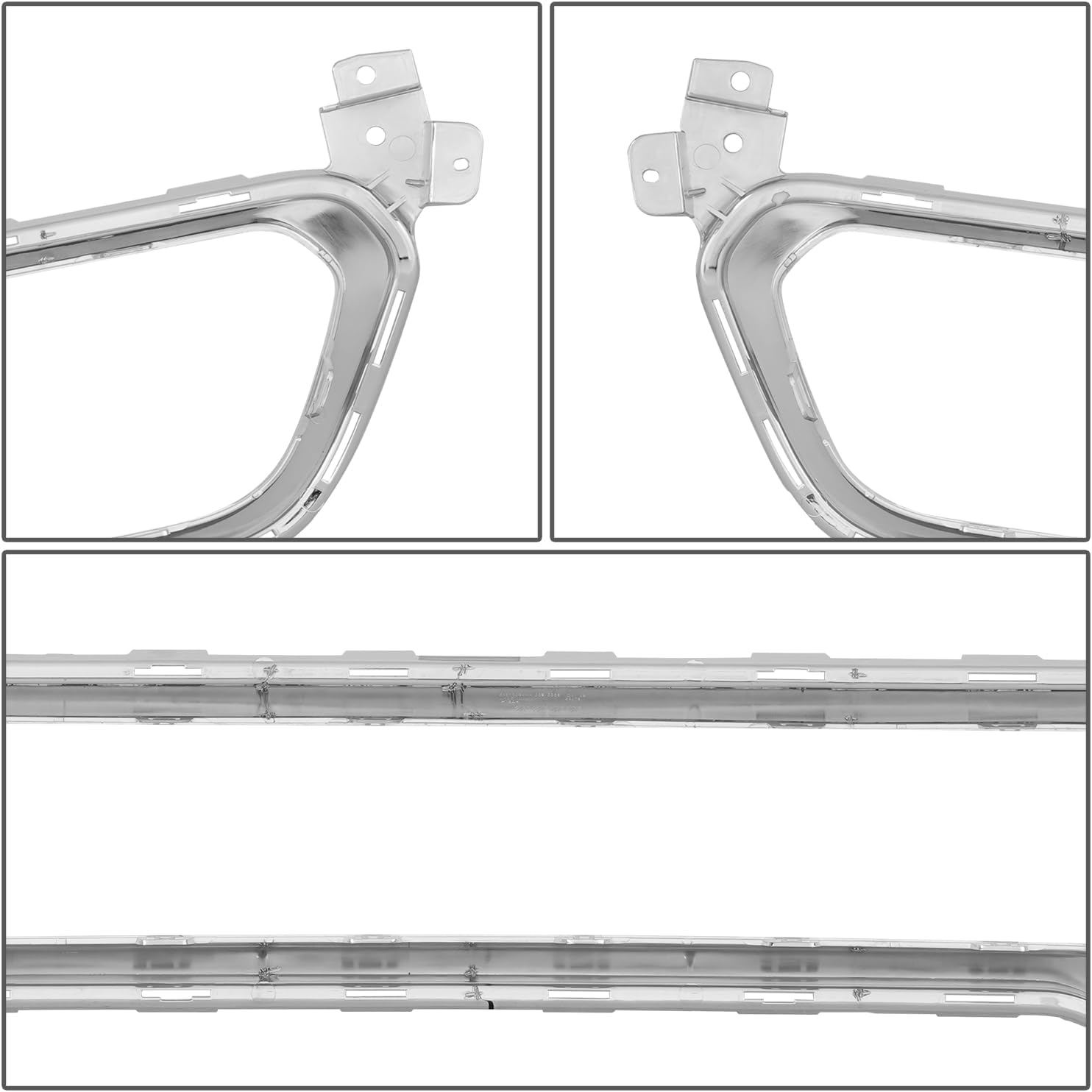 CH1044113 Front Grill Trim Moulding Lower Bumper Grille Latitude Compatible with Jeep Cherokee 2014-2018, Polished Chrome