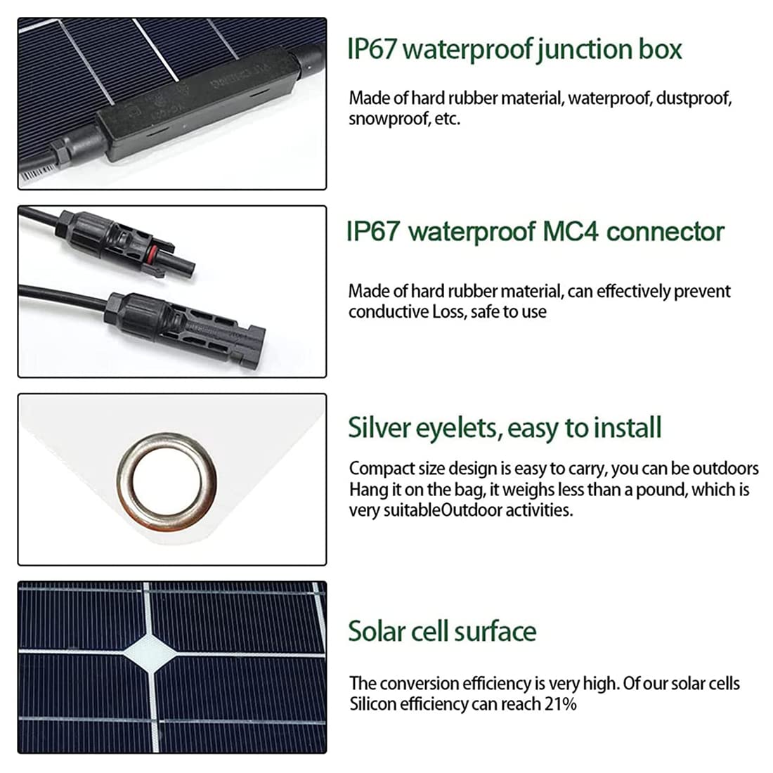 Kit Pannello Solare 2x200W Flessibile, 400 Watt portatileCaricabatteria Solare monocristallino Pieghevole con Controller 40A e Sistema 12-24V, per Camper da casa