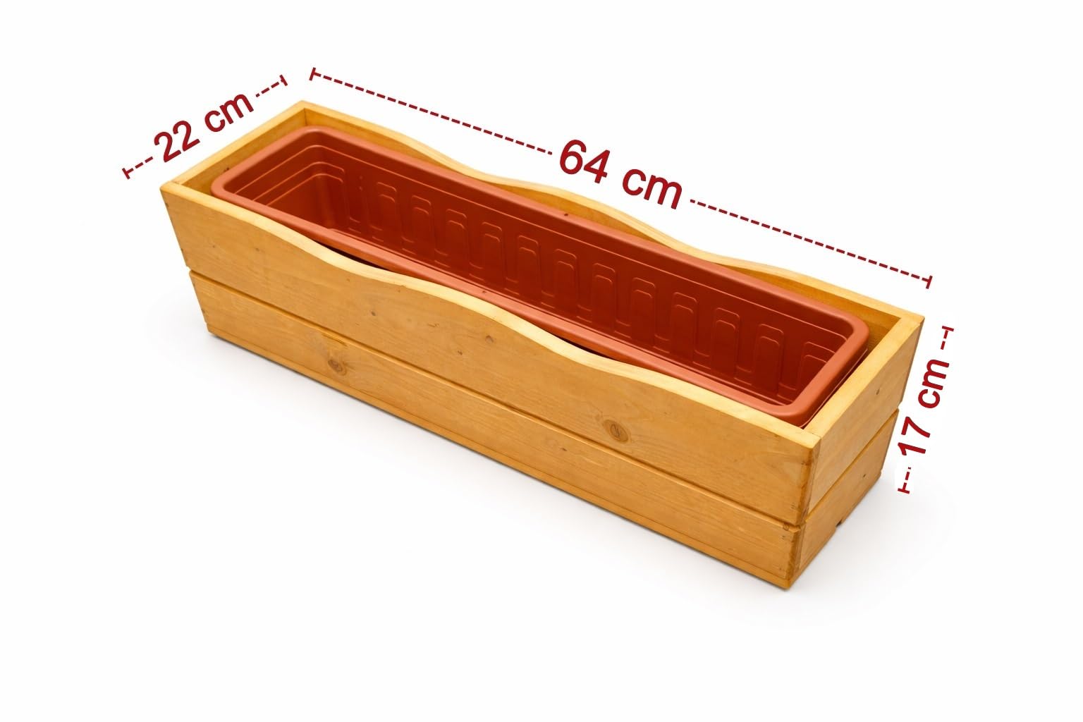 FKL DESIGN Home Deco Macetero de Madera de Roble D8 (64 cm)