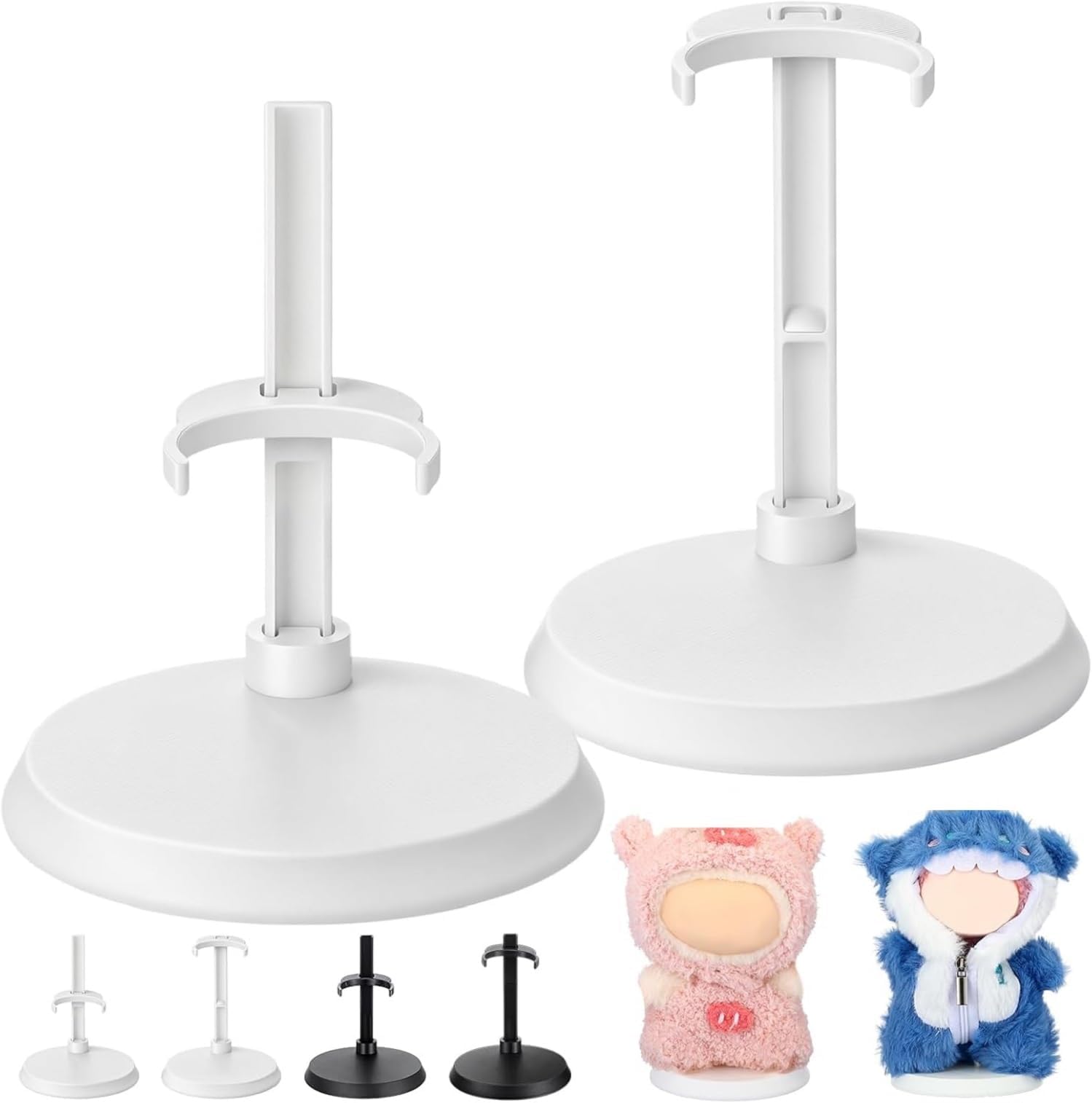 Simgoing 2 Pack Adjustable Doll Stands for 17cm Dolls Display Stands Support Racks to Keep the Action Figure in a Standing Position for Collectors Seasoned Fan(White)