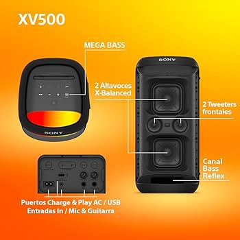 SONy xv500ー Sony SRS-XV500 – Kablosuz Bluetooth parti hoparlörü, güçlü ses ve