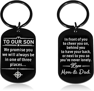 I Love You Son Keychain Christmas Gifts from Mom Dad Inspirational Birthday Gifts for Teen Boy from Mother Father Valentine’s Day Graduation Gifts for Stepson from Parents Stepmom Stepdad Double-Sided