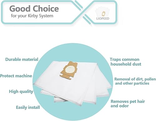 Miniatura 3 de Paquete de 6 bolsas de polvo para aspiradora para parte 205811 204814 204811, bolsas universales de tela blanca para todos los modelos de generación