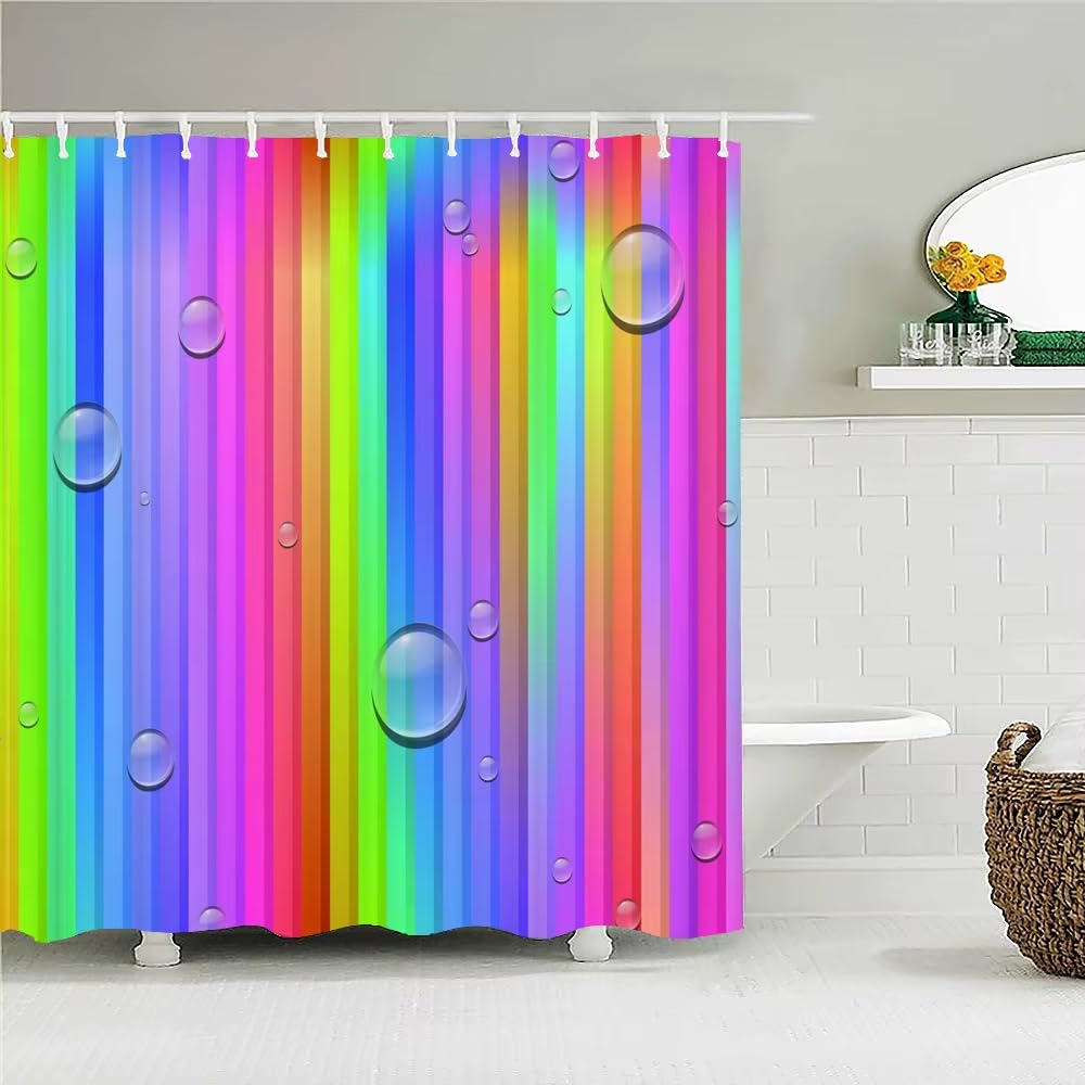 Rideau de douche imperméable et lavable avec motifs géométriques abstraits