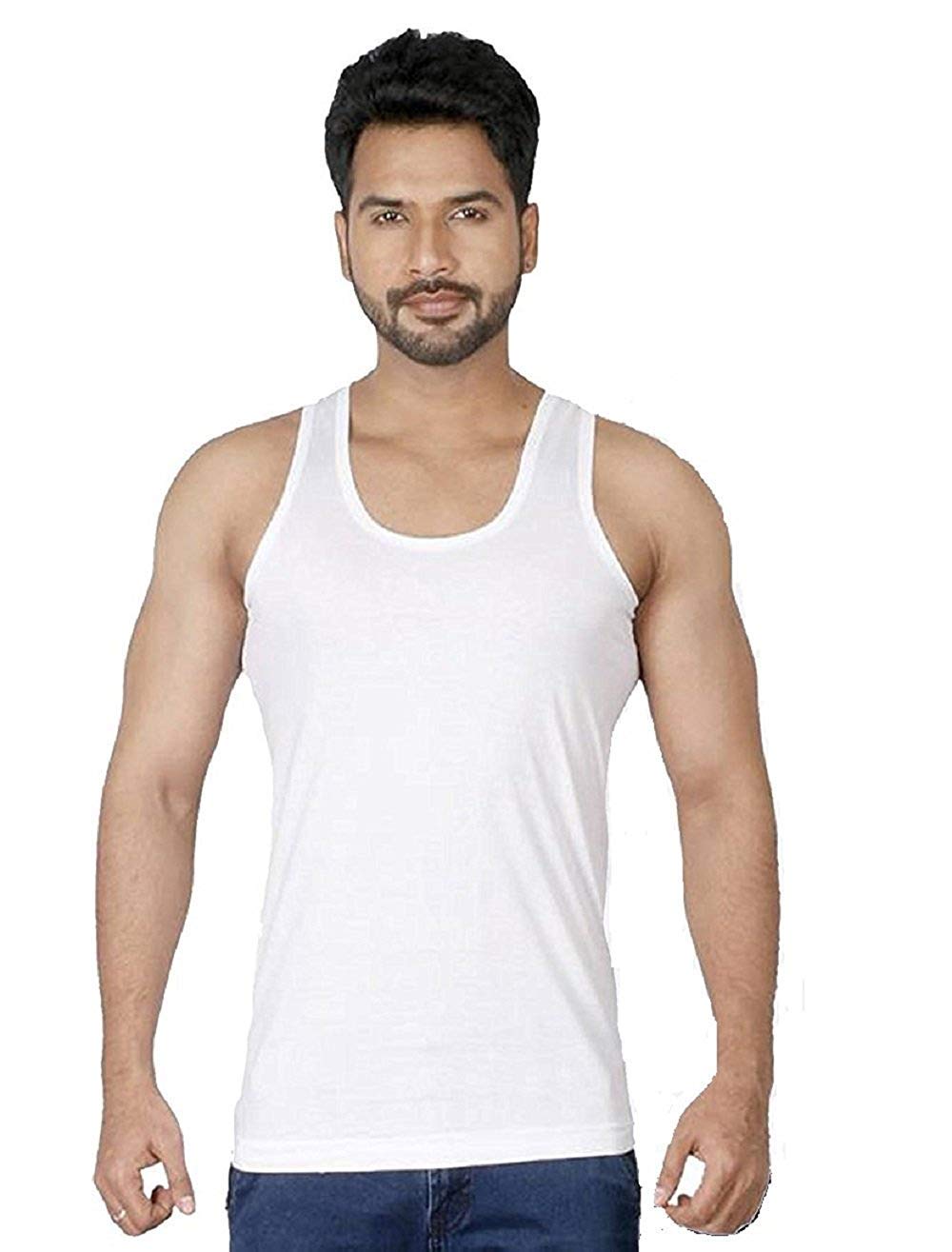 Mens Cotton Vest, Pack of 1 (95 cm) White