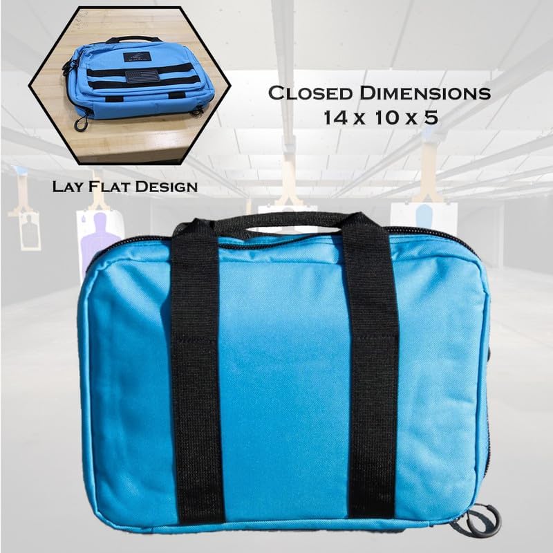 Exos Double Pistol Case - Tactical Double Soft Pistol Gun Bag - Handgun Carrying Case with Compartments - Hand Gun Storage Bag with MOLLE Webbing and Padded Interior - Image 4