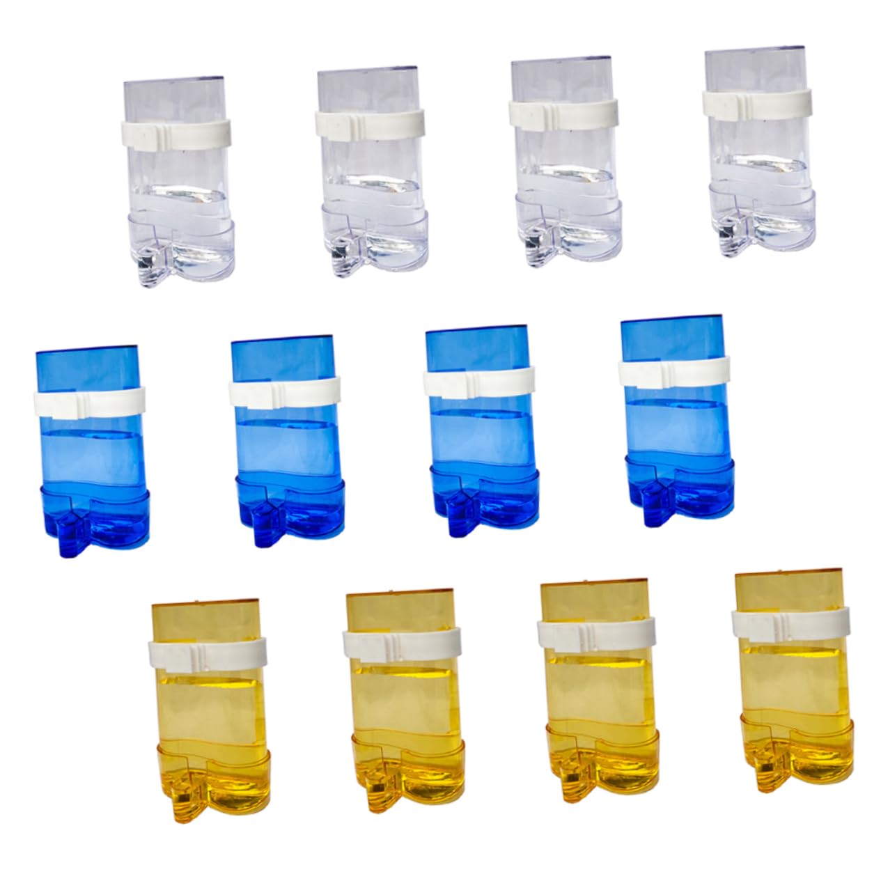 Comedero Automático de Agua para Loros y Pájaros 12 Piezas | Plástico Azul, Instalación Sencilla, Uso Interior y Exterior, Formato Práctico para Jaula
