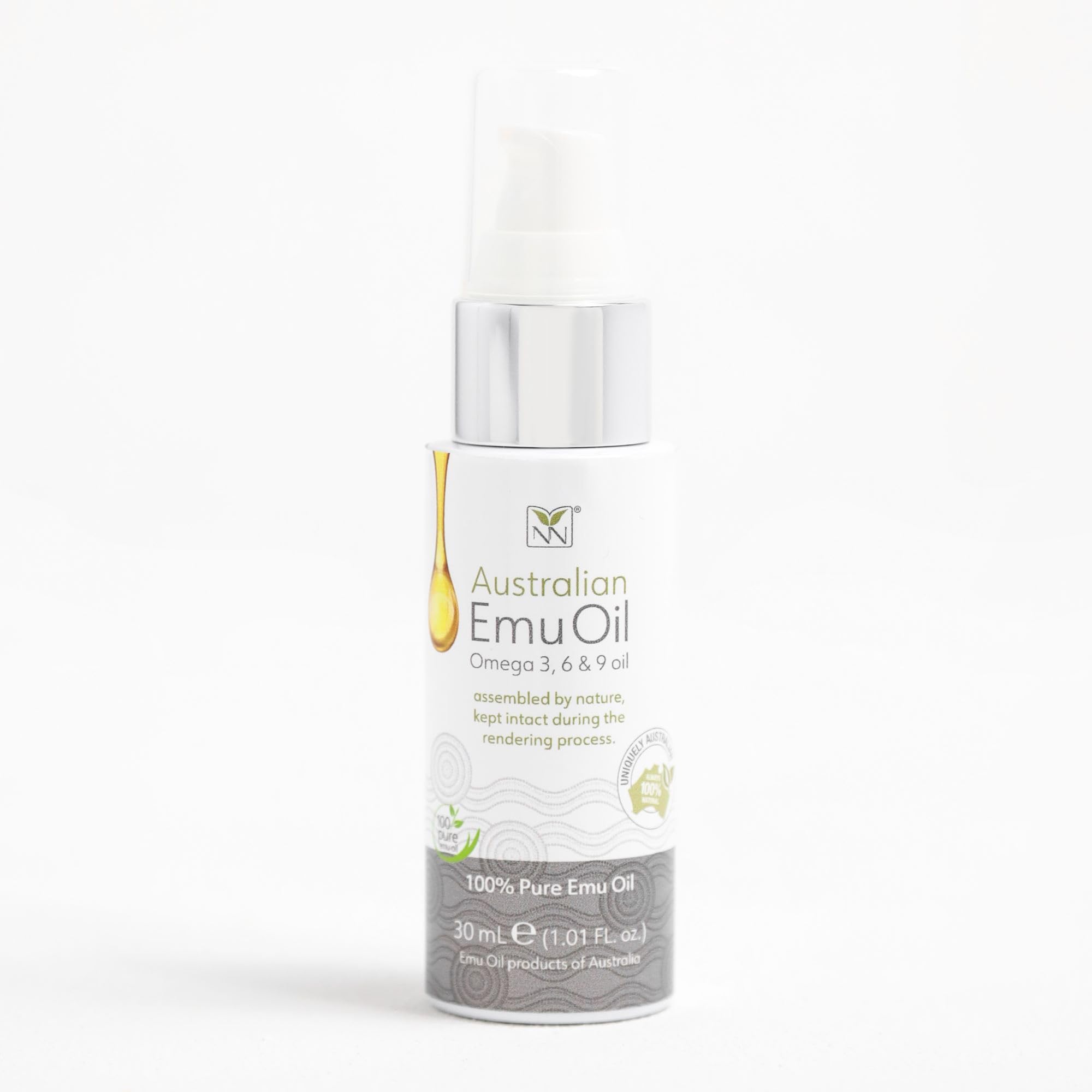 Emu Oil for Skin & Hair - Scalp, Nails, Hair, Face and Body Oil Infused with Omega 3, 6, 9, Vitamins, & Minerals - 30mL Unscented Body & Face Serum for Fine Lines, Stretch Marks, Dry Lips & Cuticles
