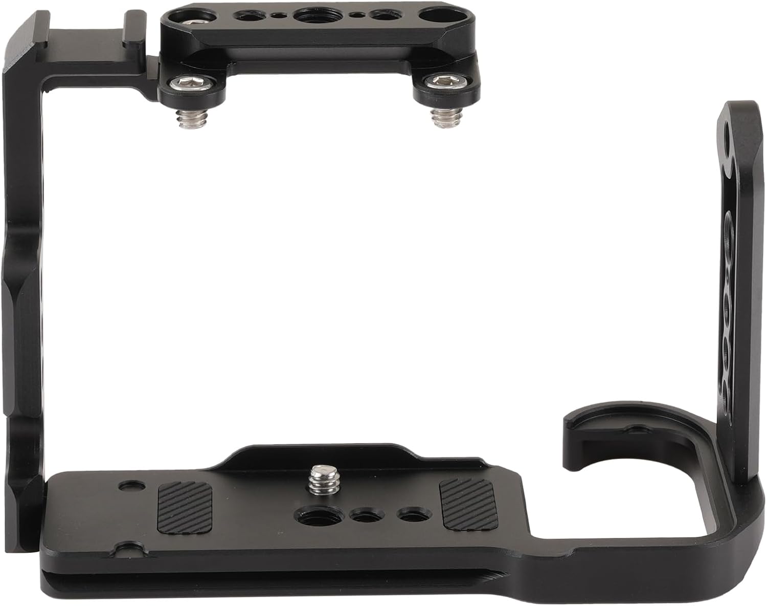 Camera Video Cage for Sony FX2 with Cold Shoe Top NATO Rail Plate | Removable NATO Rail, Cold Shoe, Arca-Swiss Quick Release Plate, ARRI 3/8"-16 & 1/4"-20 Threads